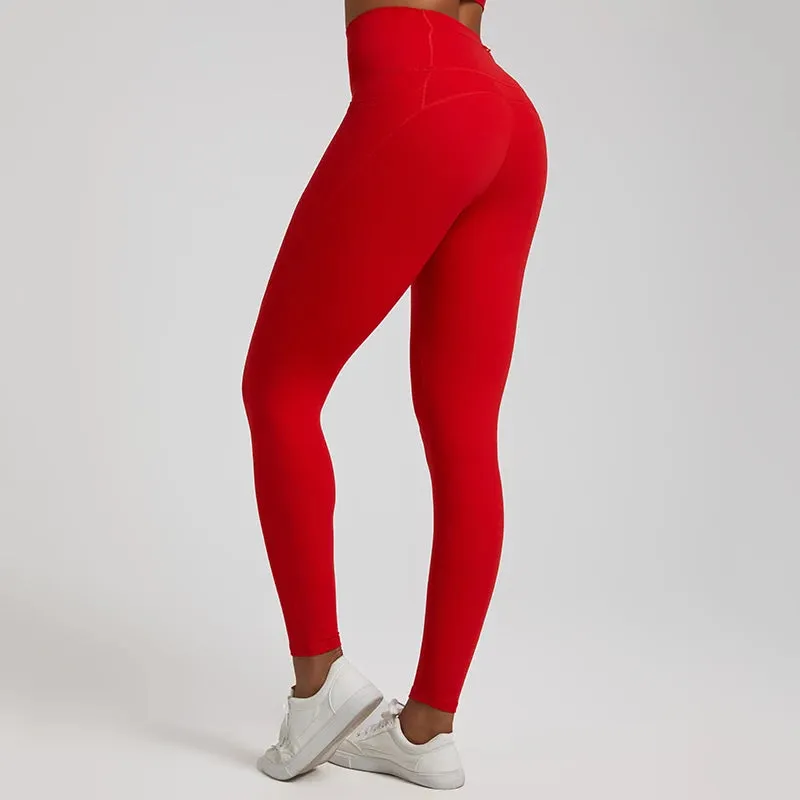 067 Nude  Leggings With Pockets High Waist