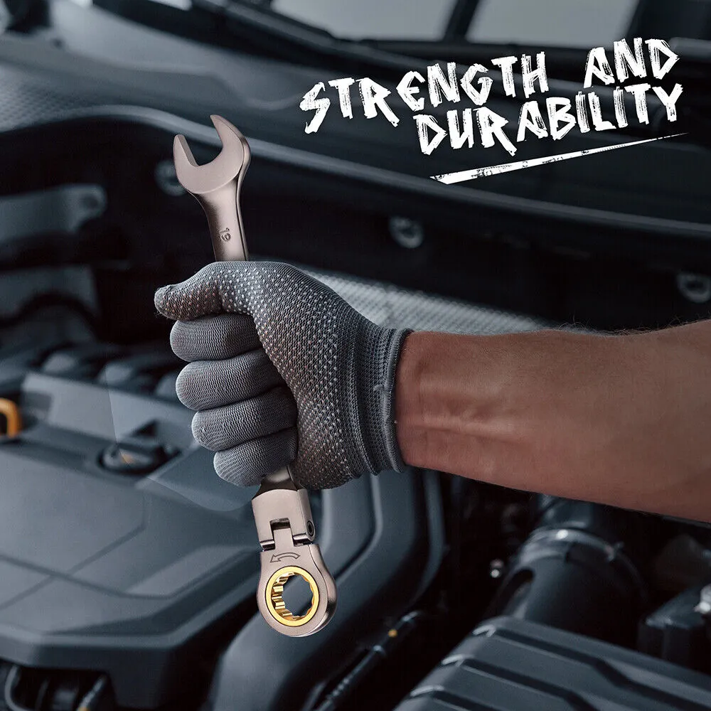 12 Piece Metric Flexible Ratchet Wrench Set