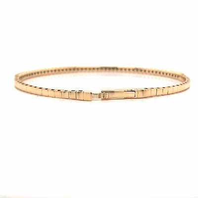 14K Diamond Flexible Bangle Bracelet Yellow Gold