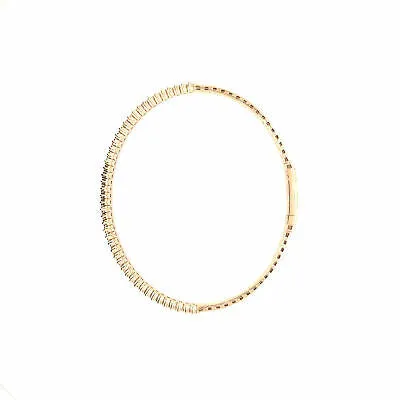 14K Diamond Flexible Bangle Bracelet Yellow Gold