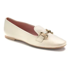 48895 - Beige Soft Leather Flat Loafer for Teen/Women by Pretty Ballerinas