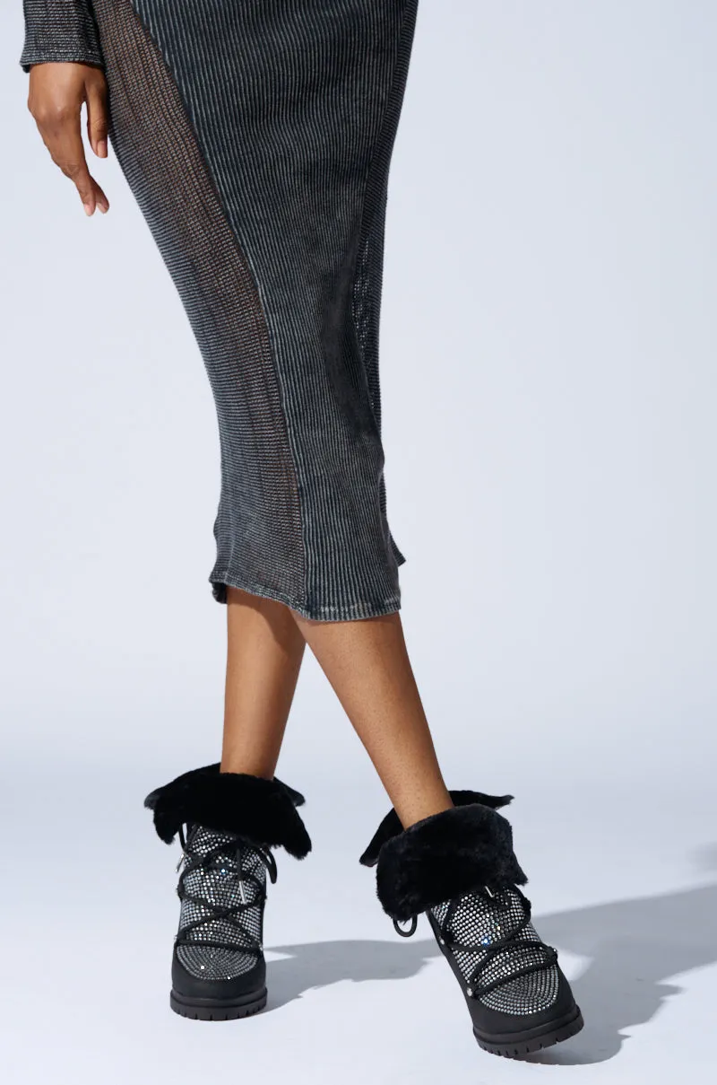 AZALEA WANG TWILLA EMBELLISHED CHUNKY BOOTIE