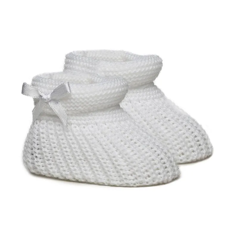 Baby Knit Booties In White