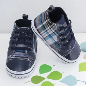 Baby Moo Checked Blue Sneakers