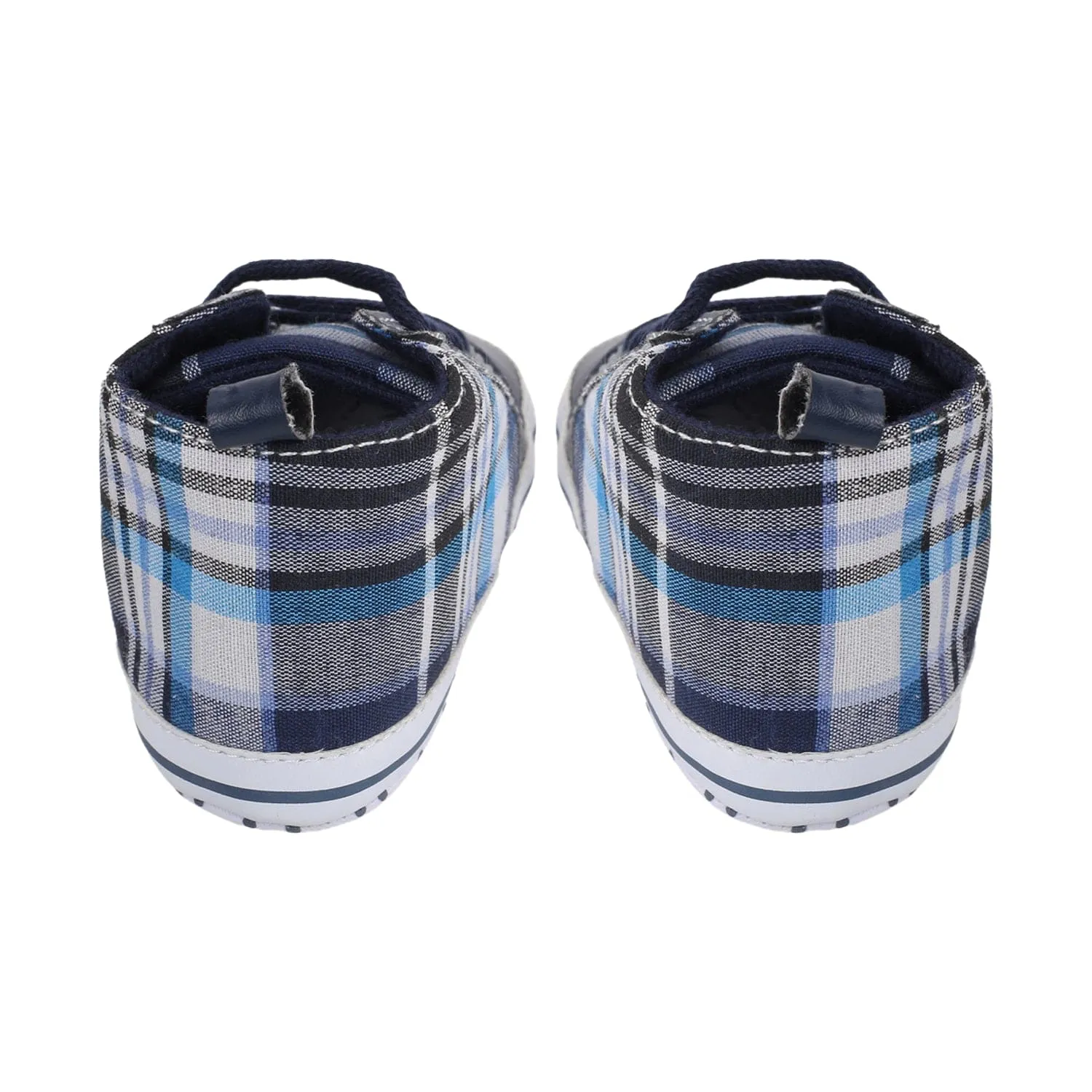 Baby Moo Checked Blue Sneakers