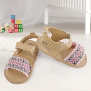 Baby Moo Embroidered Pink Sandals