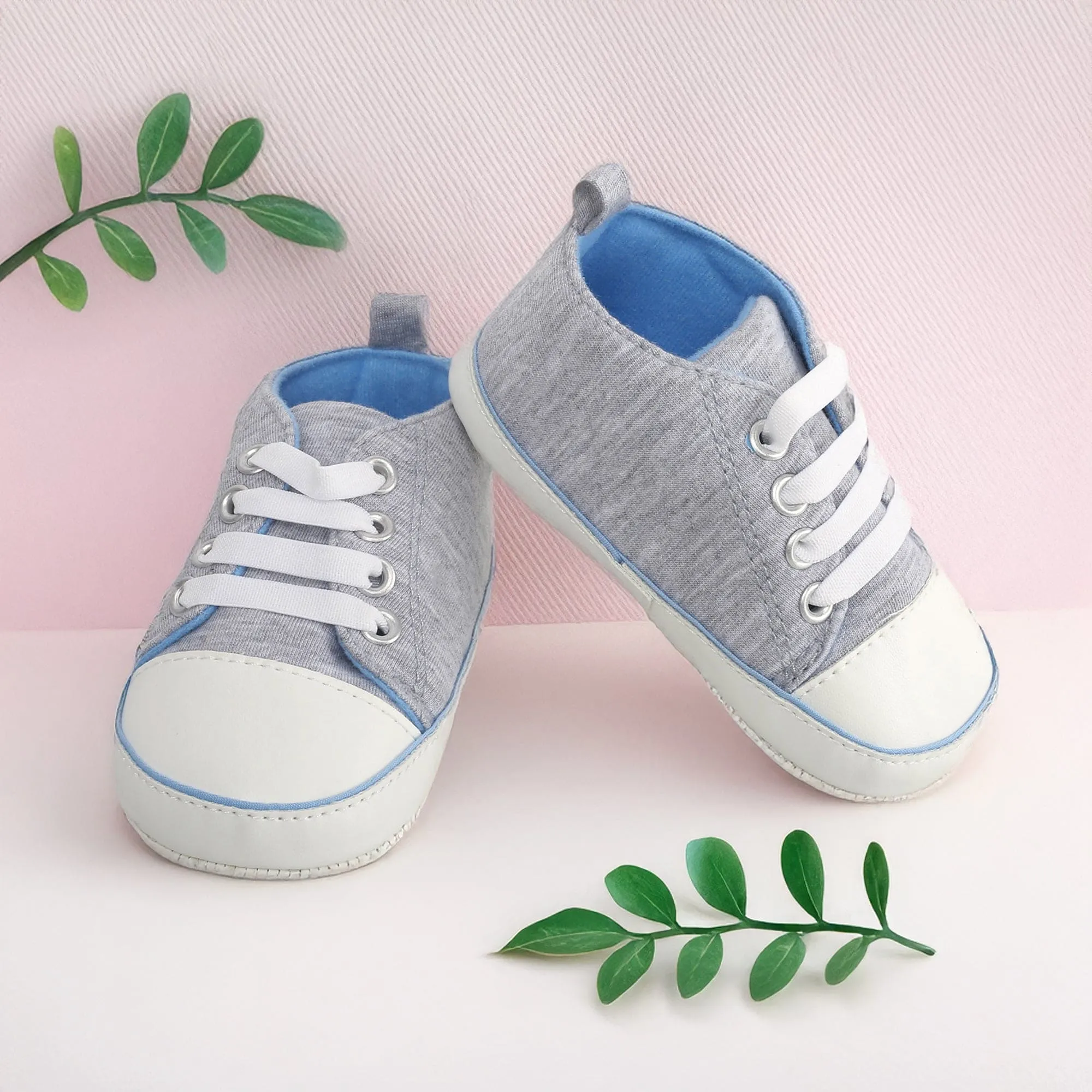 Baby Moo Grey Lace Up Sneakers