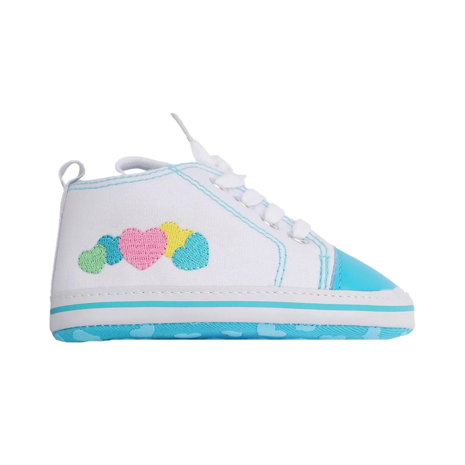 Baby Moo Hearts Blue Sneakers