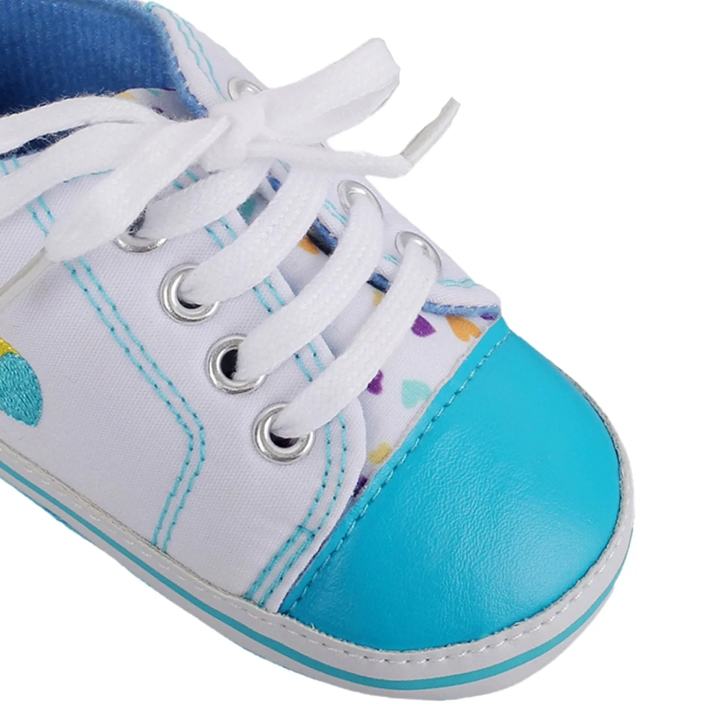 Baby Moo Hearts Blue Sneakers