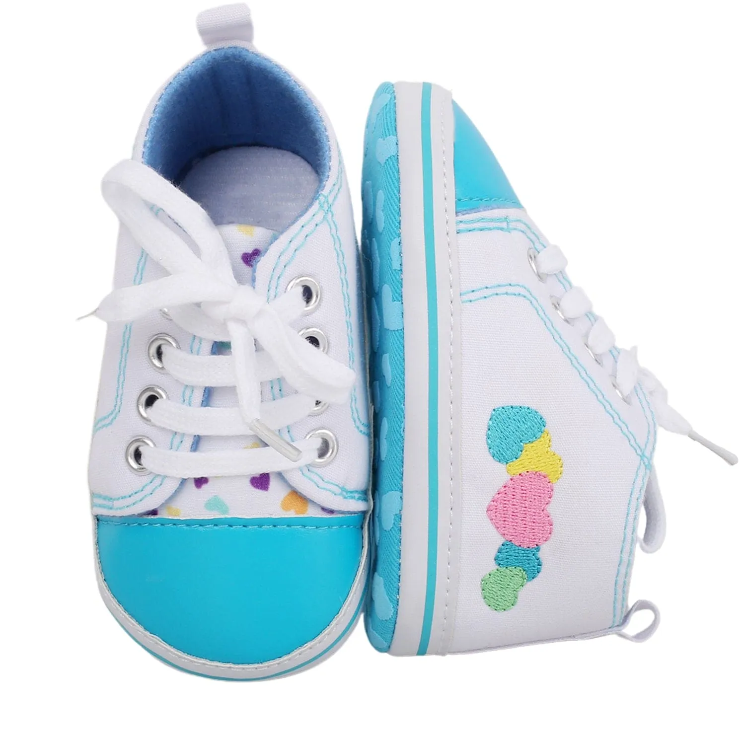Baby Moo Hearts Blue Sneakers