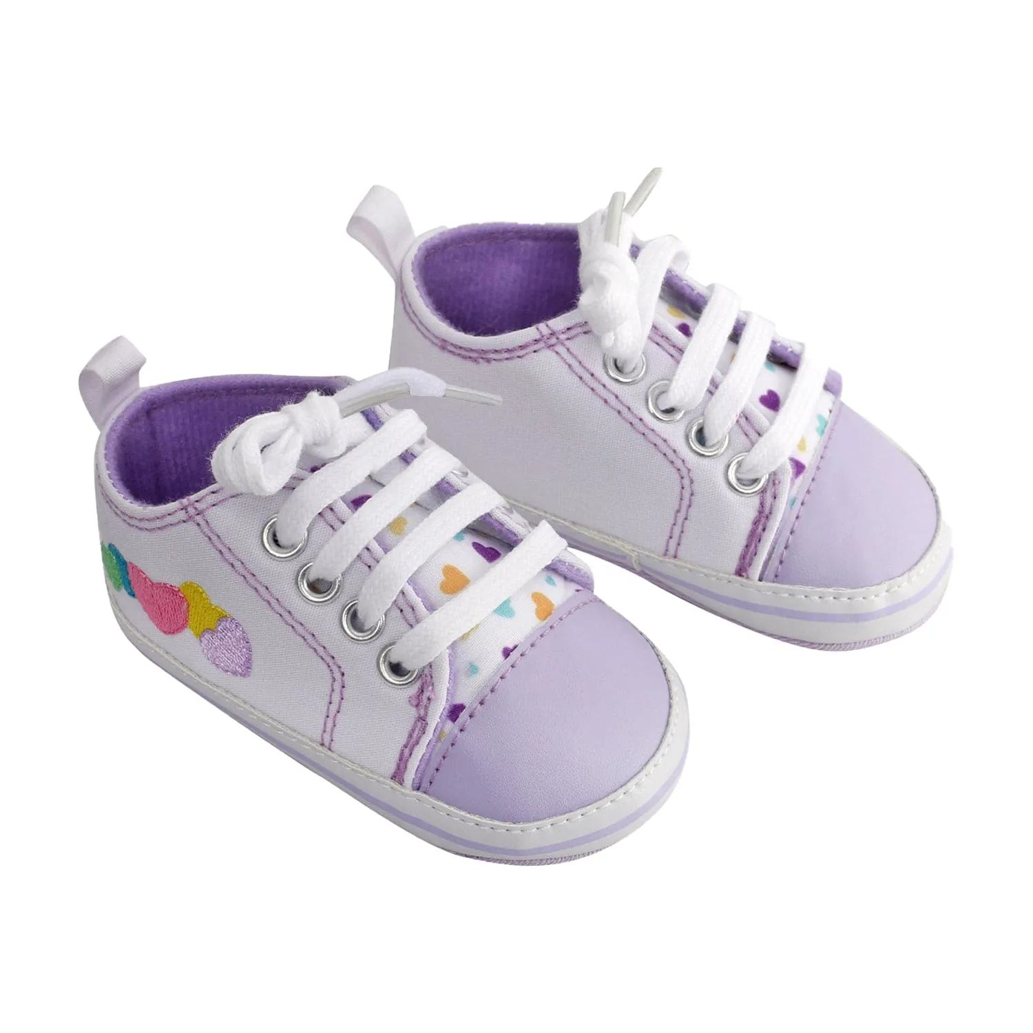 Baby Moo Purple Hearts Sneakers