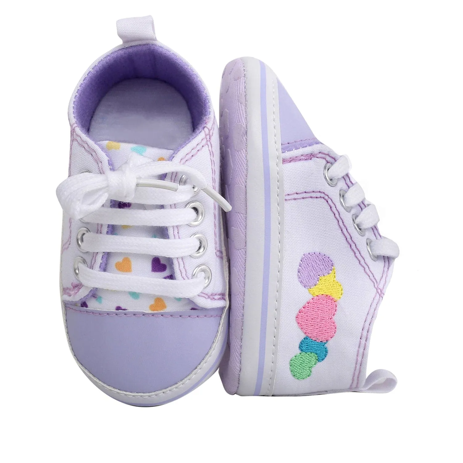 Baby Moo Purple Hearts Sneakers