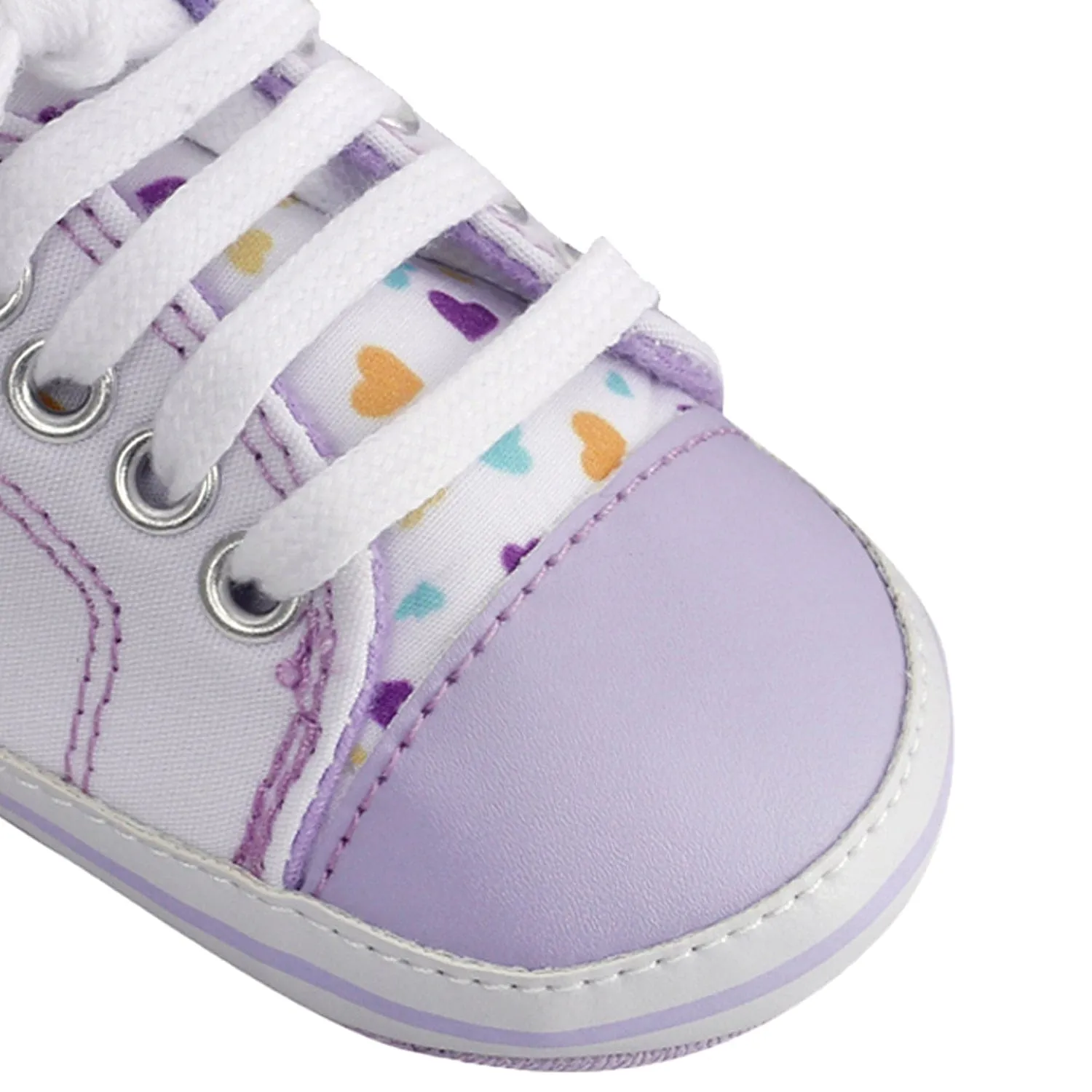 Baby Moo Purple Hearts Sneakers