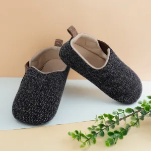 Baby Moo Textured Black Velcro Booties