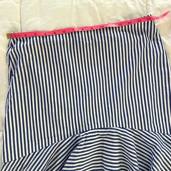 Banana Republic Striped Poplin High Low Ruffle Tiered Skirt Summer SZ 8 NWOT
