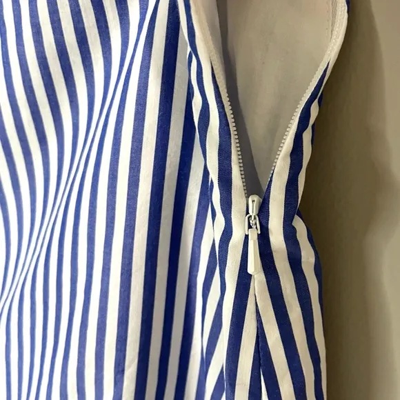 Banana Republic Striped Poplin High Low Ruffle Tiered Skirt Summer SZ 8 NWOT