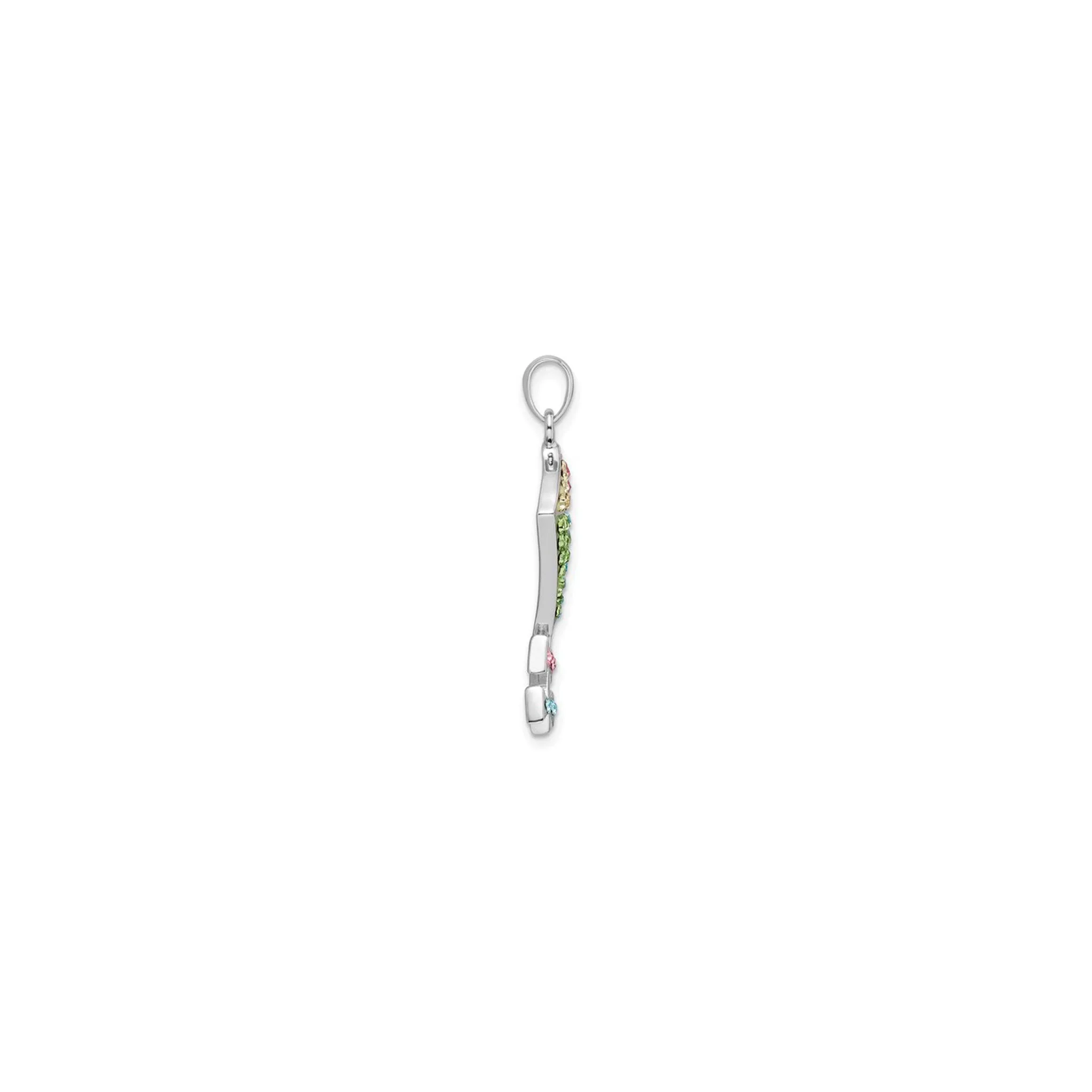 Bedazzled Colorful Kite Pendant (Silver)