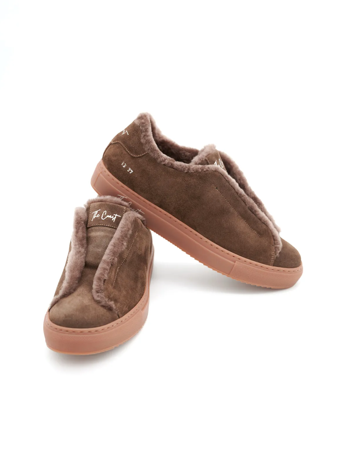 Beni Slip in Suede Dark Brown