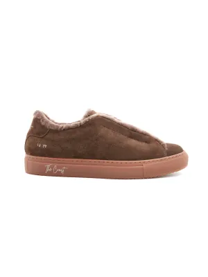 Beni Slip in Suede Dark Brown