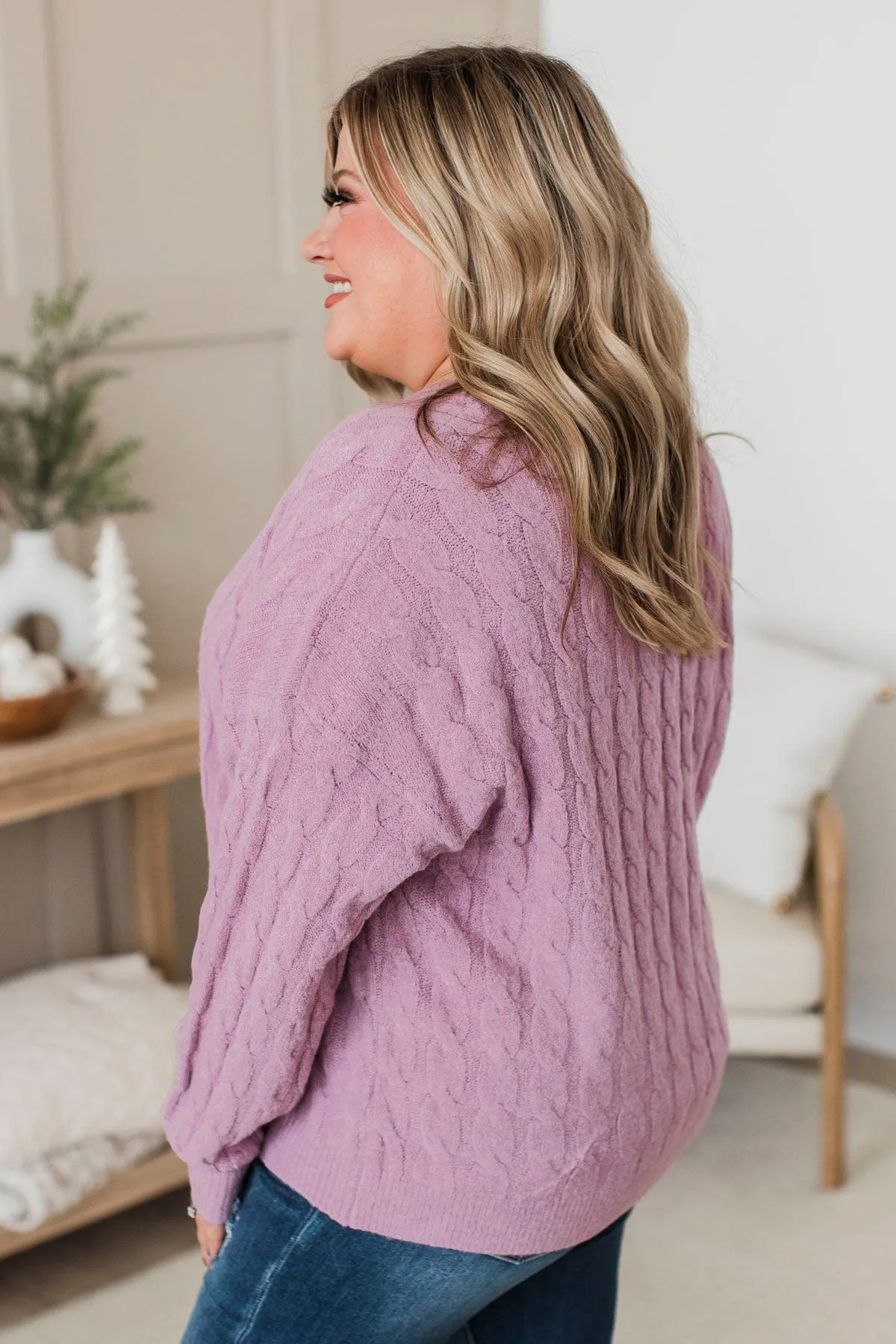Beyond Cozy Knit Button Cardigan- Lavender