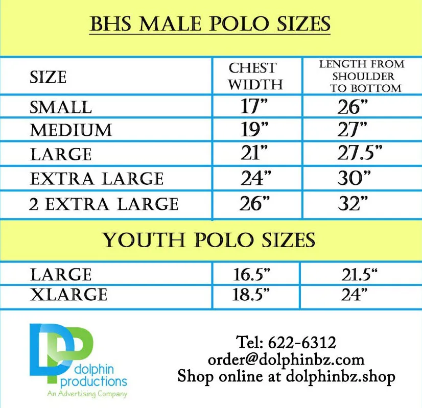 BHS MALE NAVY BLUE Polo Shirt Adult size