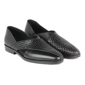 Black Woven Peshawari Sandal