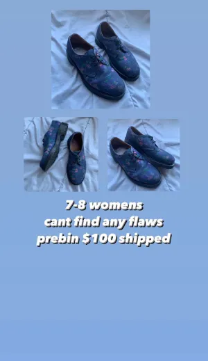 Blue floral oxfords