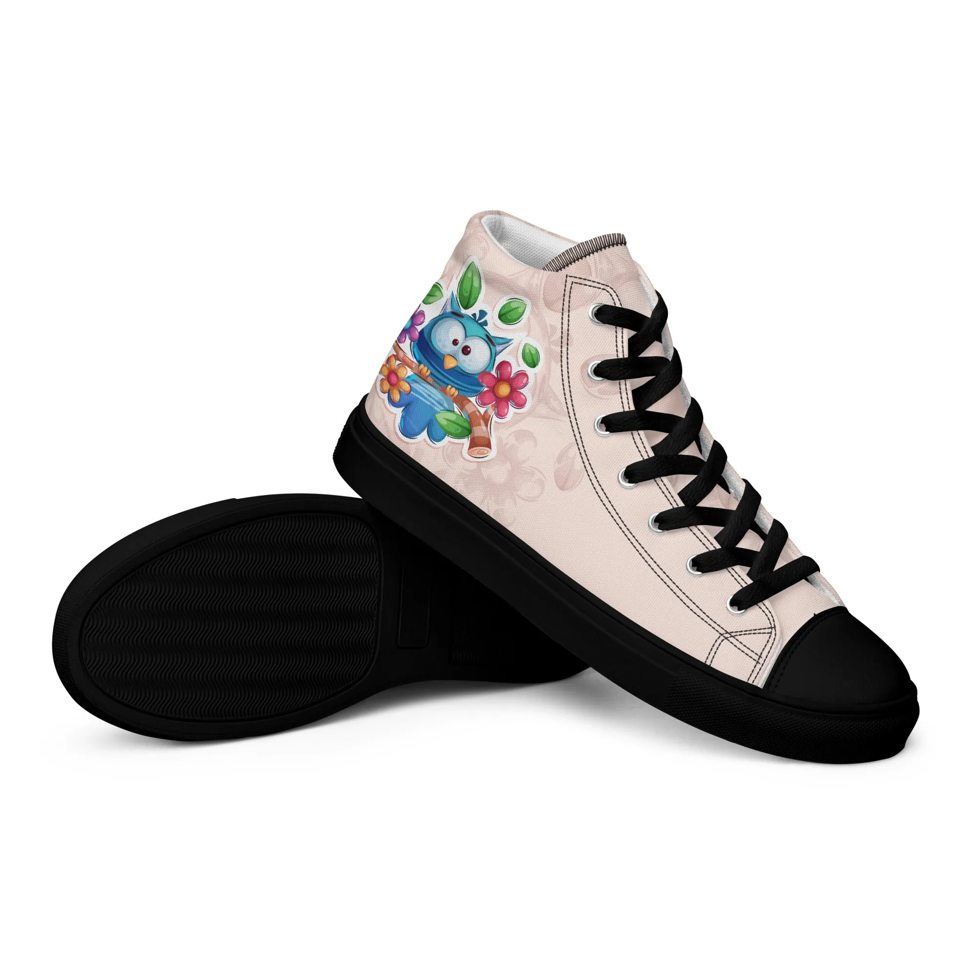 Blue Owl Women's High Top Custom Sneakers