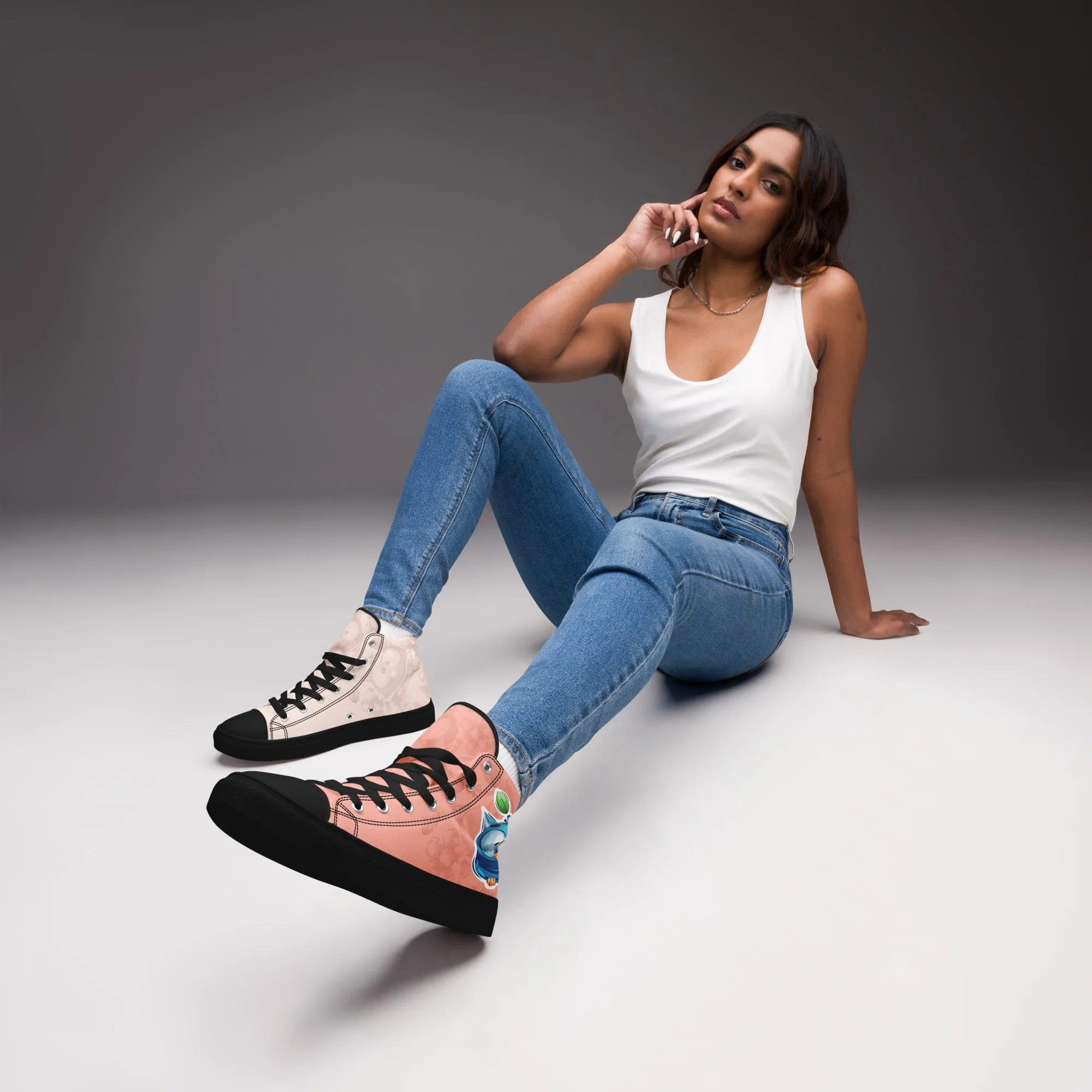 Blue Owl Women's High Top Custom Sneakers