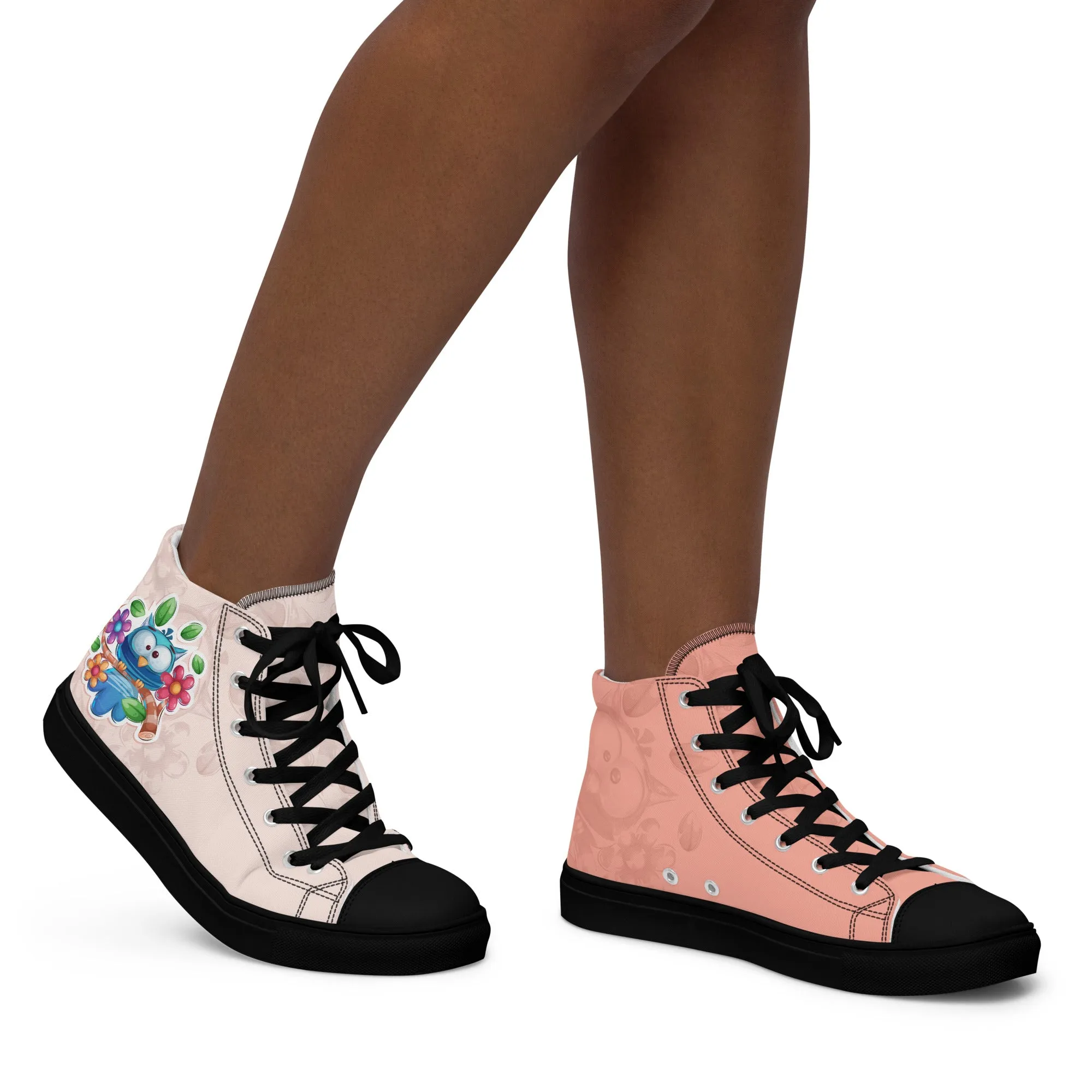 Blue Owl Women's High Top Custom Sneakers