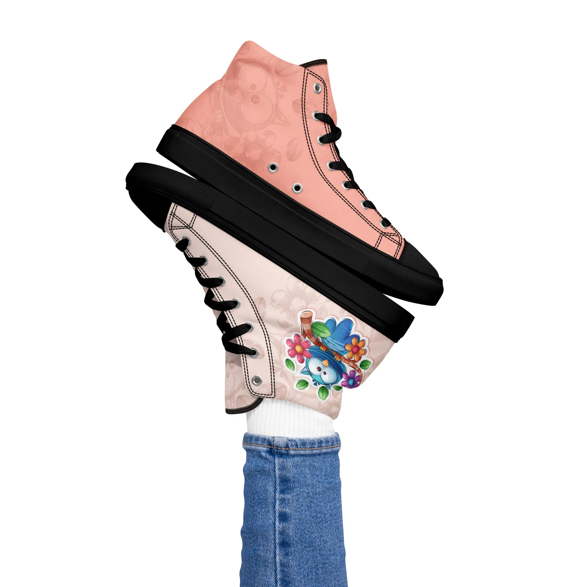 Blue Owl Women's High Top Custom Sneakers