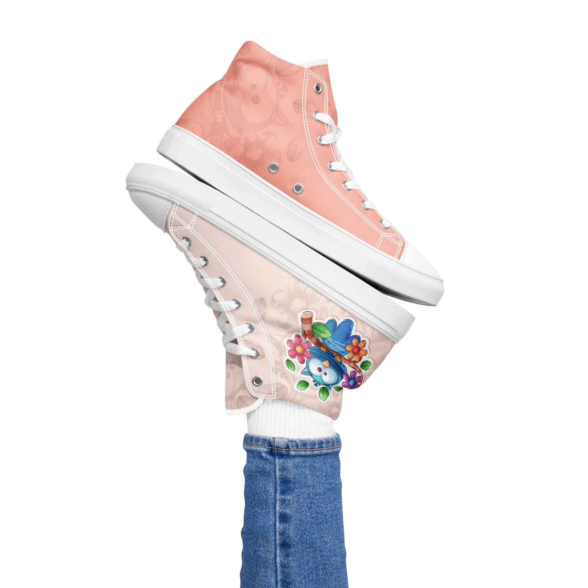 Blue Owl Women's High Top Custom Sneakers