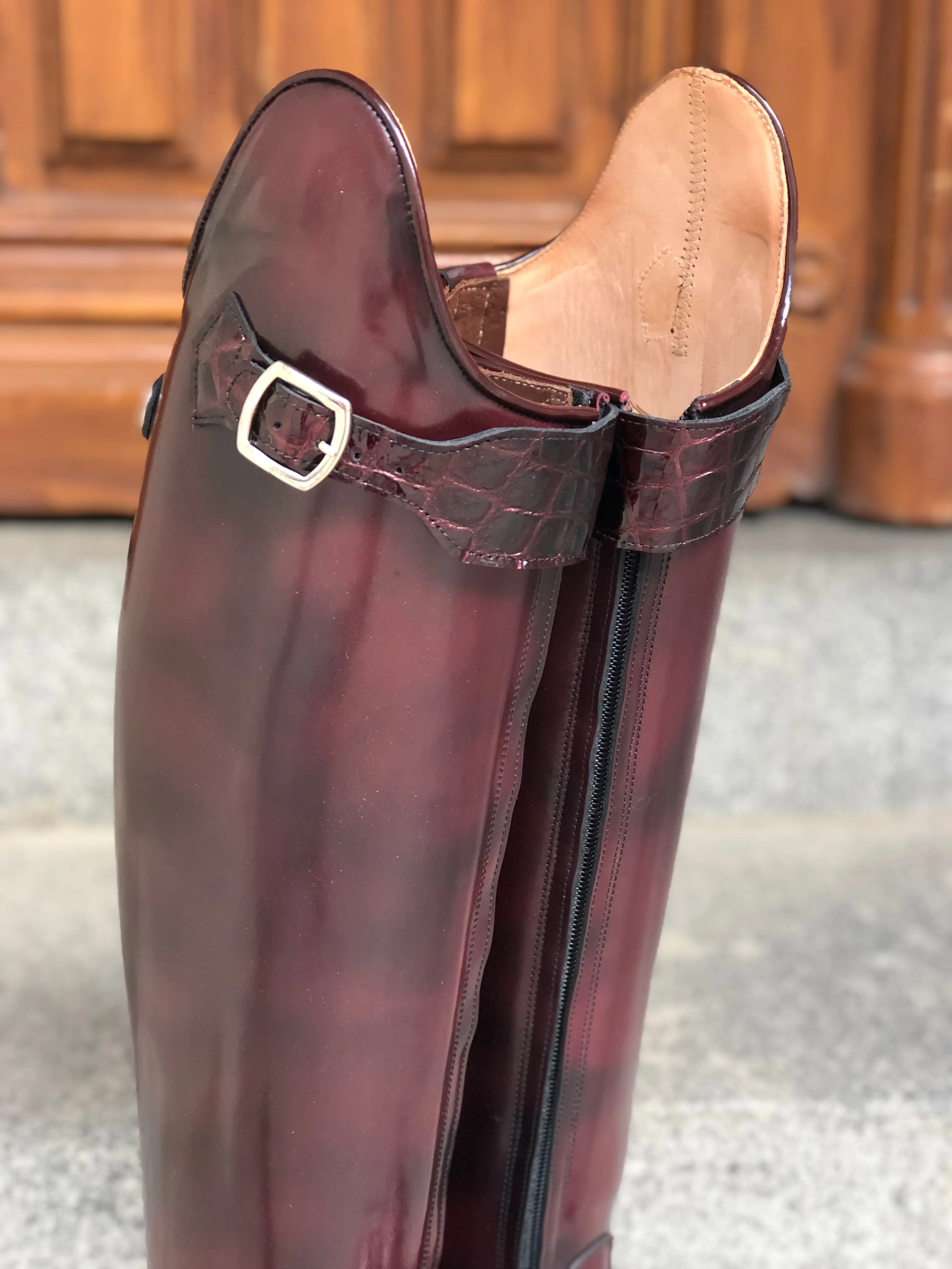 Bordeaux Faux Croco Gloss