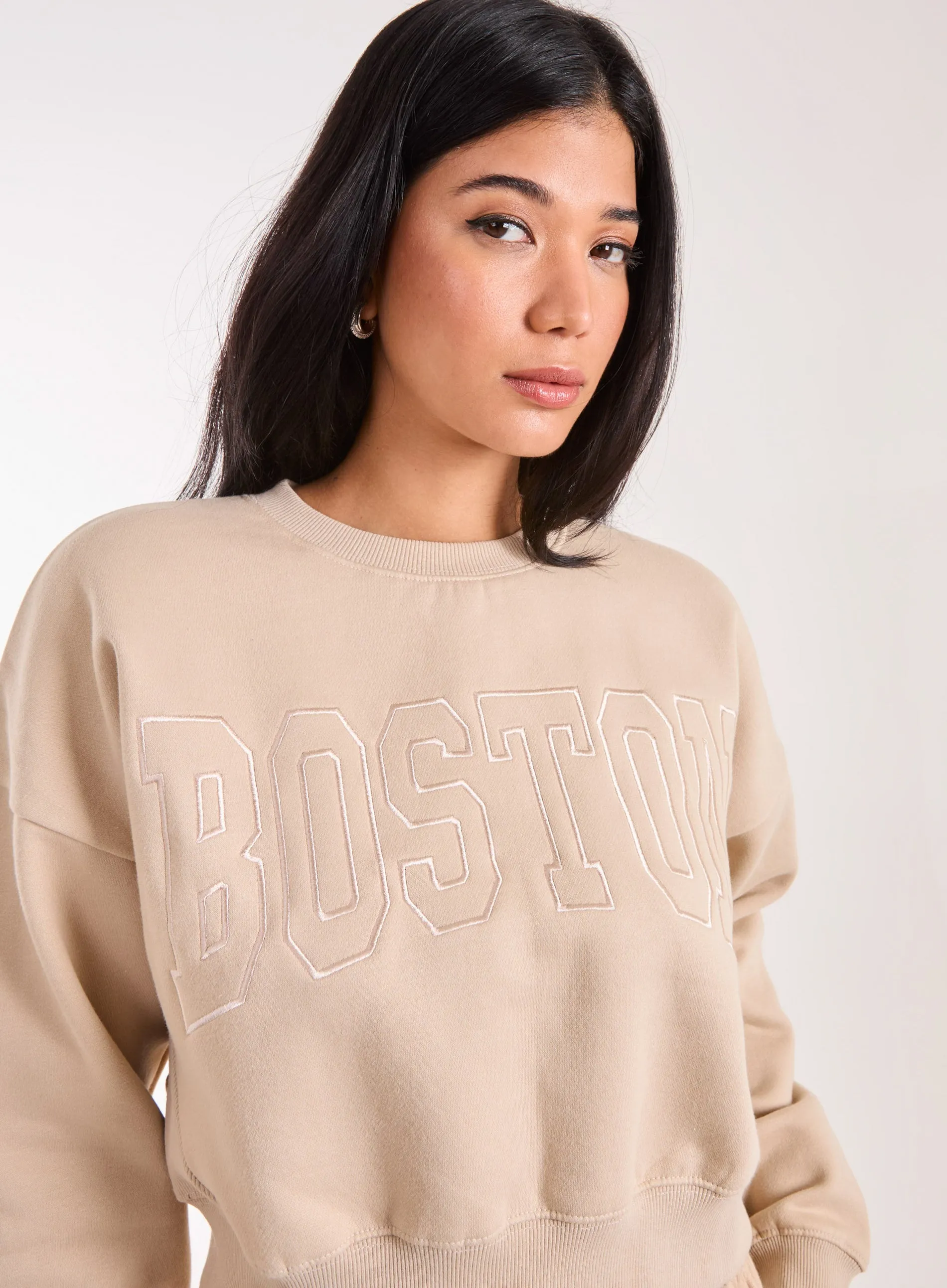 Boston Silk Detail Crop Sweater