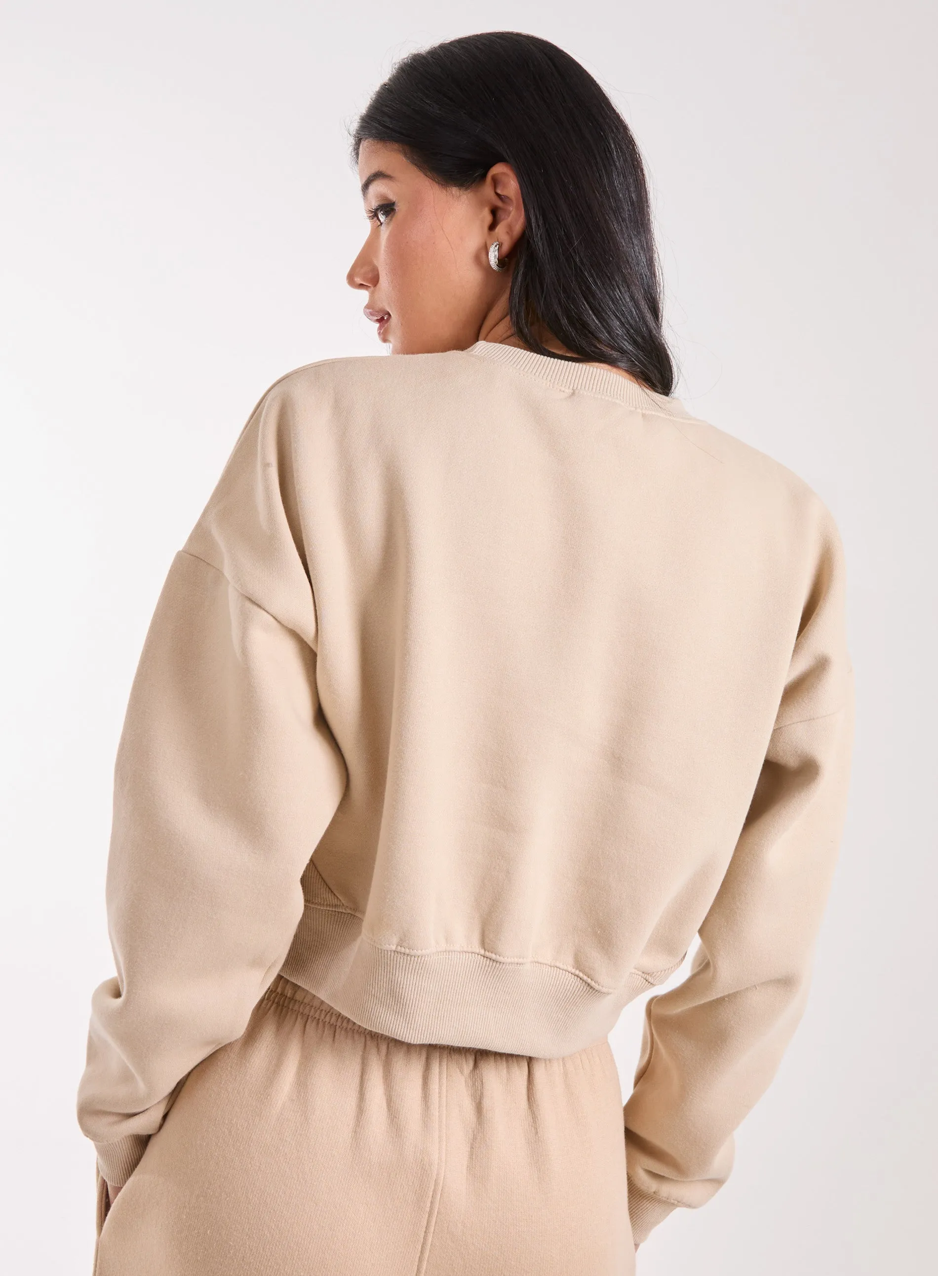 Boston Silk Detail Crop Sweater