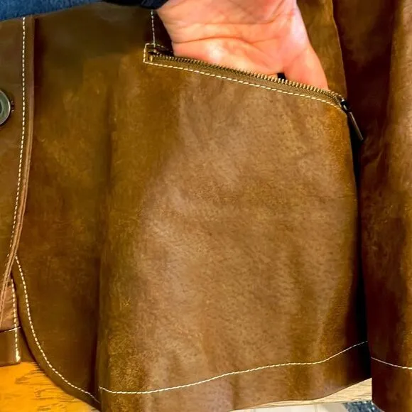 BRADLEY BAYOU OILED LEATHER JACKET.