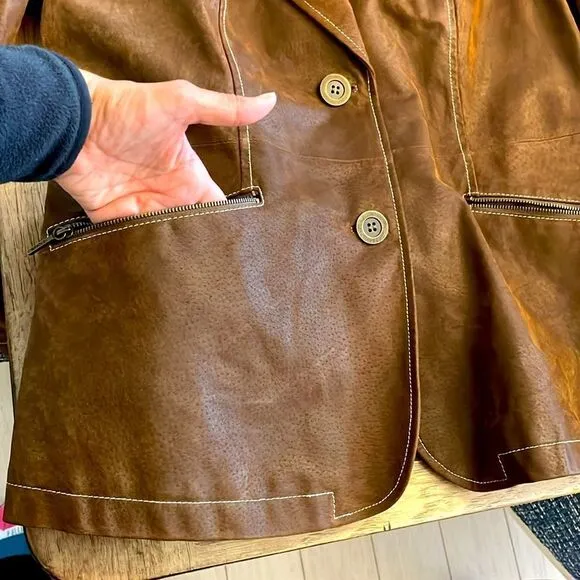 BRADLEY BAYOU OILED LEATHER JACKET.