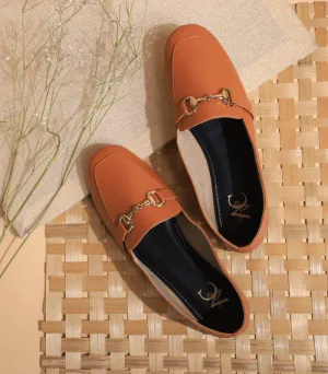 Buckled Casual Loafers For Women (Tan)