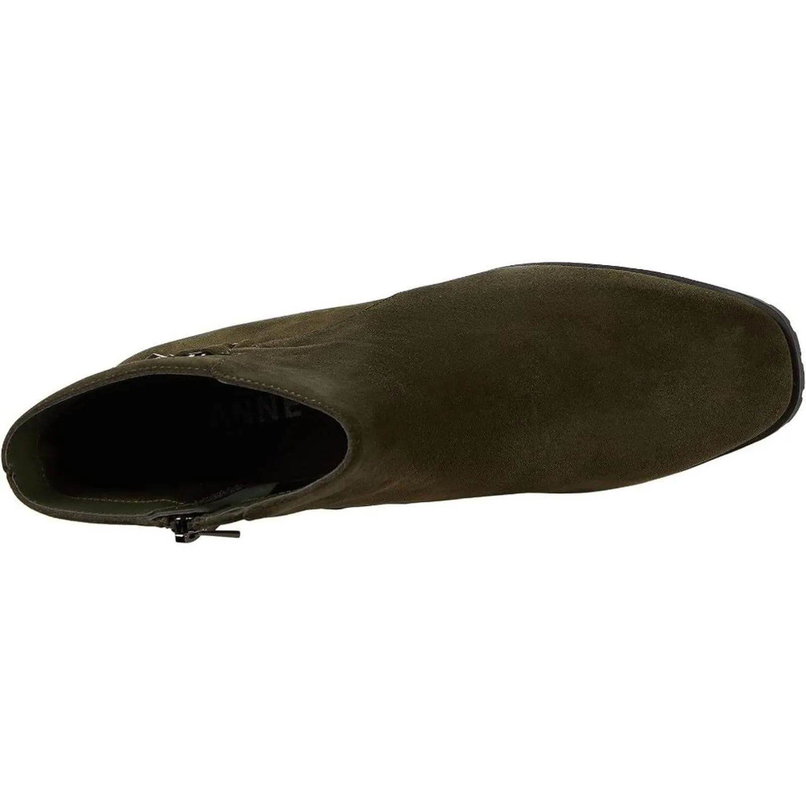 Caimile Dark Olive Studded Ankle Booties