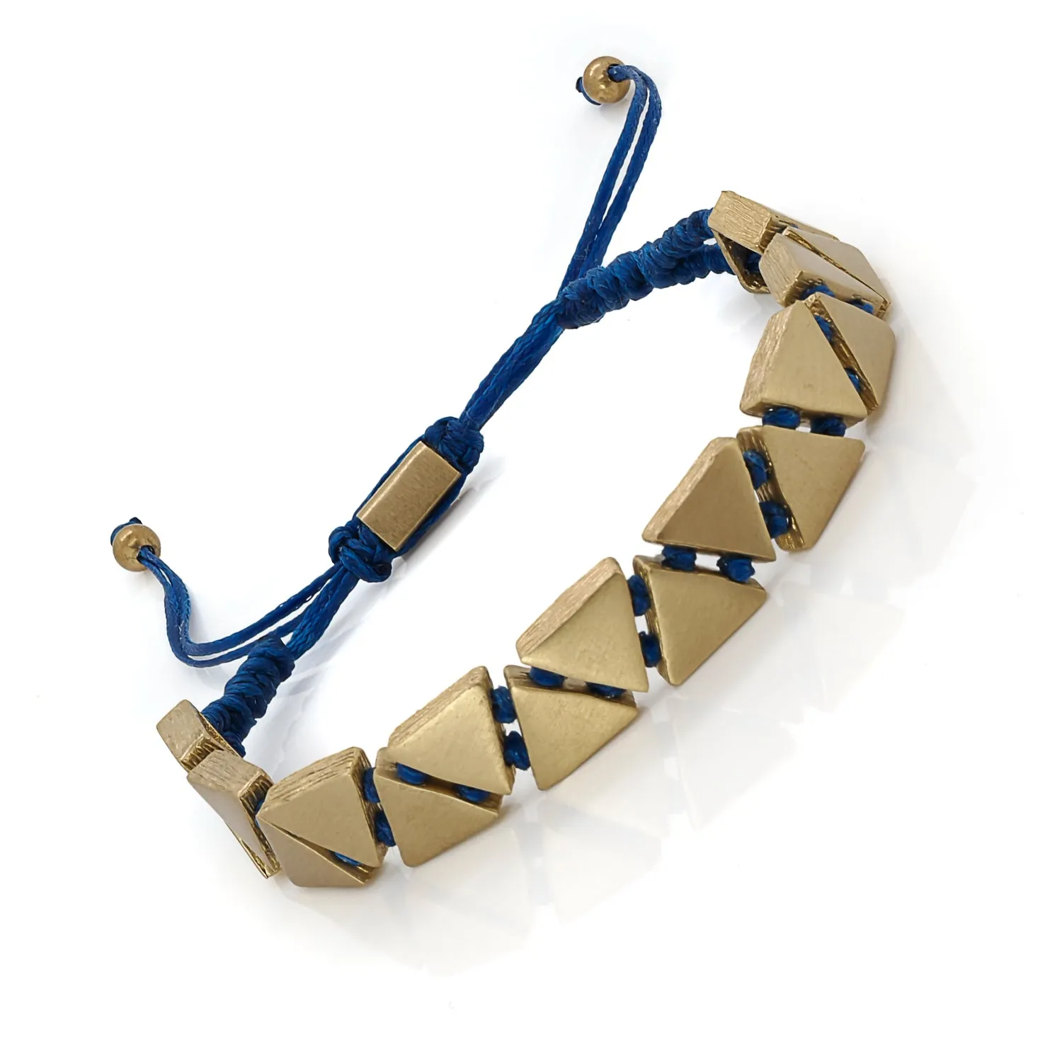 Calming Blue Woven Gold Bracelet