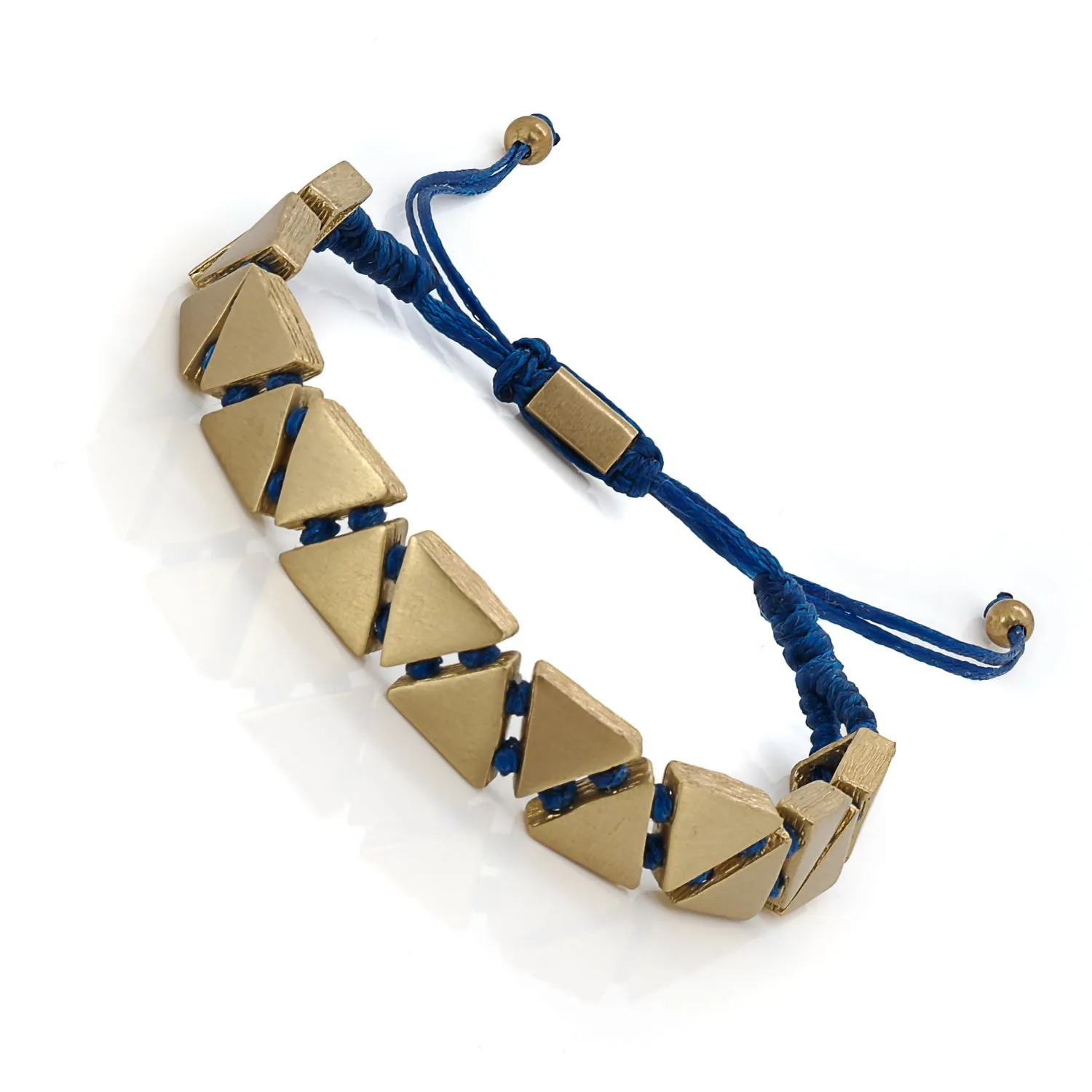 Calming Blue Woven Gold Bracelet