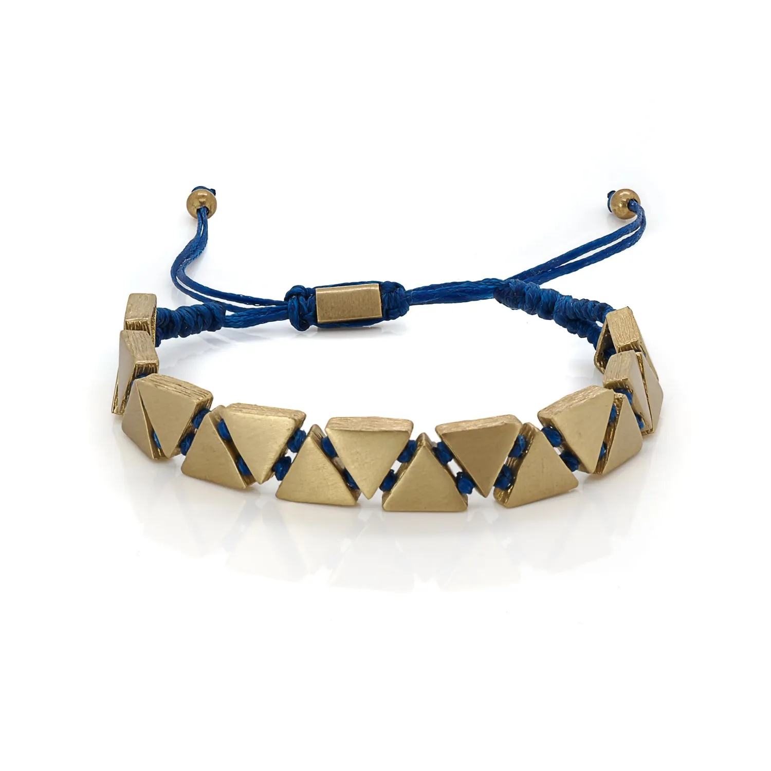 Calming Blue Woven Gold Bracelet