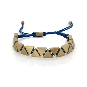 Calming Blue Woven Gold Bracelet
