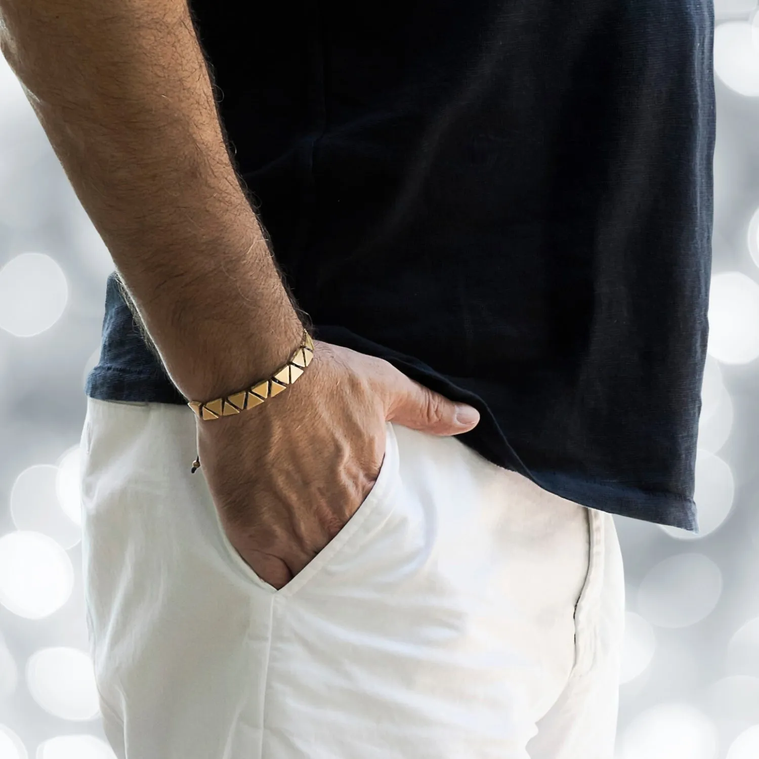 Calming Blue Woven Gold Bracelet