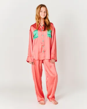 Cantaloupe Teen Eco Satin Long Sleeve Shirt & Pant Pyjama Set