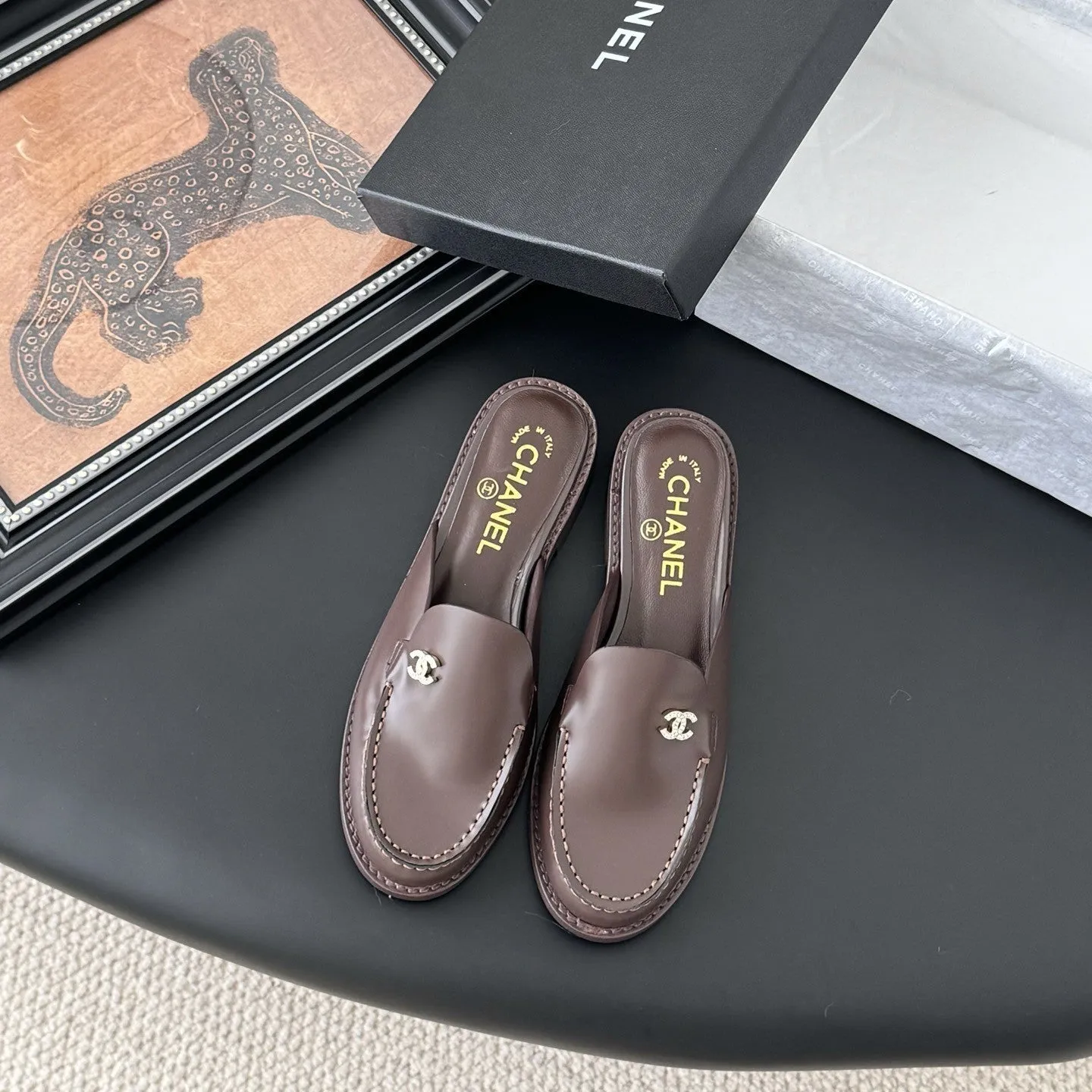 CC 25C Mule Chocolate Calfskin 280562