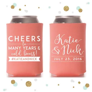 Cheers to Many Years - Wedding Can Cooler #52R