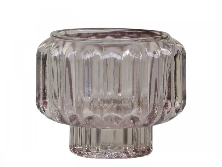 Chic Antique Lysestage m. riller Taupe