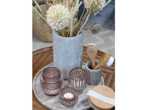 Chic Antique Lysestage m. riller Taupe