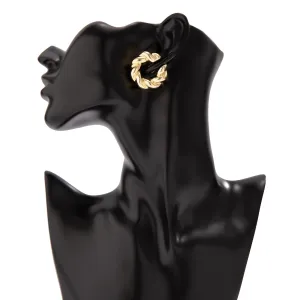 Chic Gold Silver Plated Twisted Ear Cuff Earrings